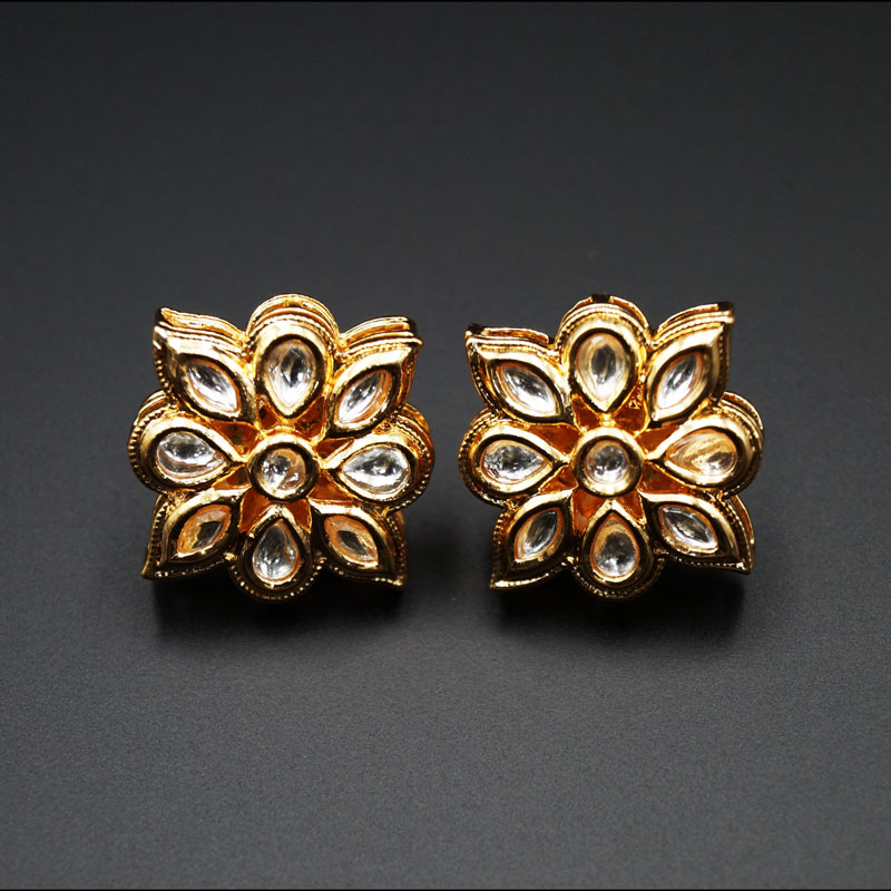 Bakul -White Kundan Earrings – Gold | Indian Jewellery Online | Asian ...