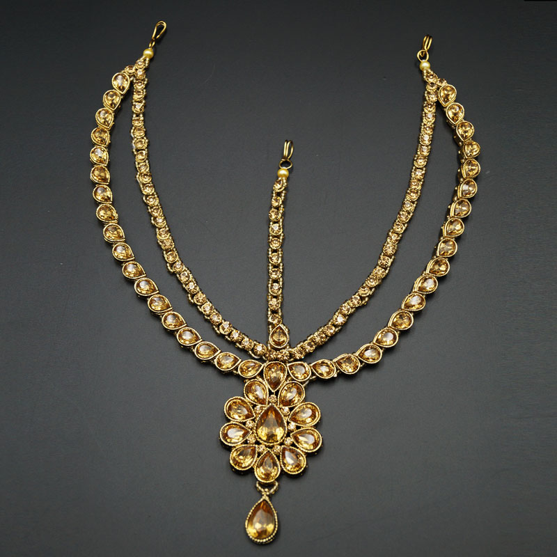 Amruti Gold Diamante Mathaa Pathi - Gold | Indian Jewellery Online ...