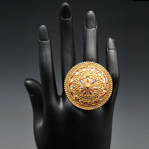 Hena- Gold Polki Stone Ring - Gold