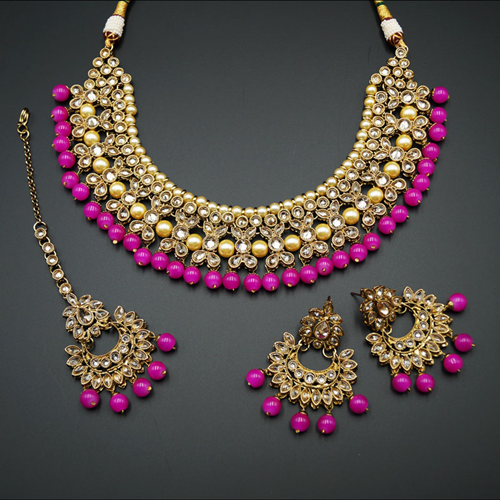 Pink Ultra Fine Bead Necklace
