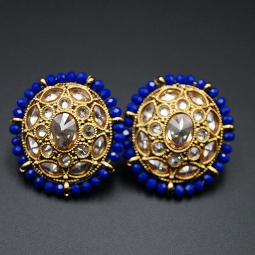 Hiral - Gold Polki Stone Earrings - AntiqueGold