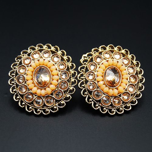 Bano - Gold Polki Stone Earrings - AntiqueGold