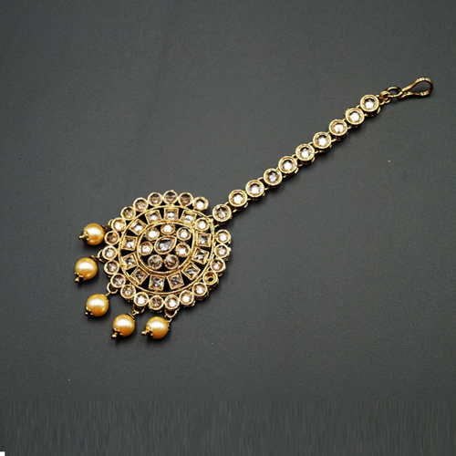 Jasu Gold Polki Stone Tikka - Antique Gold