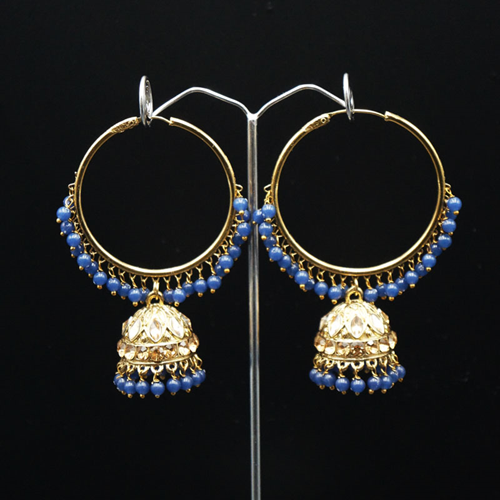 Sakti - Blue (Hoop) Bali Earrings -AntiqueGold