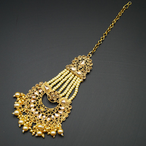 Eana - Gold Diamante Stone Tikka - Gold