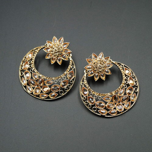 Farhi Gold Polki Stone Earrings - Gold
