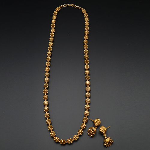 Pria Long Mala Set - Antique Gold