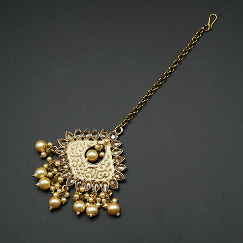 Miri - Gold Polki Stone Tikka - Antique Gold