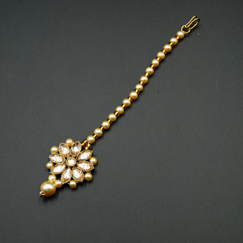 Vaji Gold Stone Tikka - Antique Gold