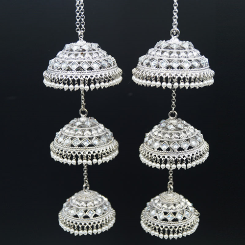 Rabia White Polki Stone Kaleeray - Silver