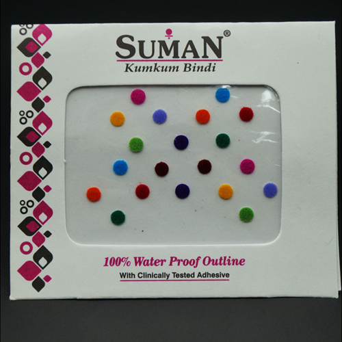 Suman Velvet Multi Colour Bindi -3mm