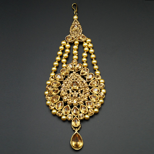 Benu Gold and Champagne Peals Passa/Jhoomer-Gold | Indian Jewellery ...