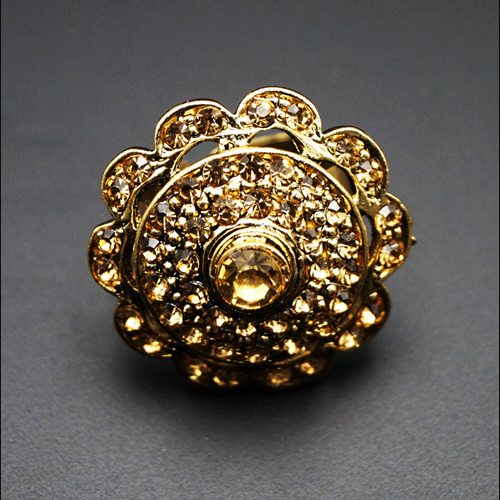 Mia Gold Diamante Stone Ring - Gold