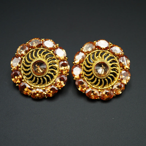 Aala- Gold (LCT) Polki Stone Earrings - Gold