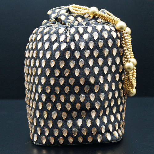 Binal Black/Gold Potli Bag