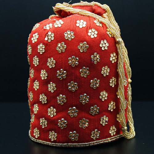 Dima Red/Gold Potli Bag