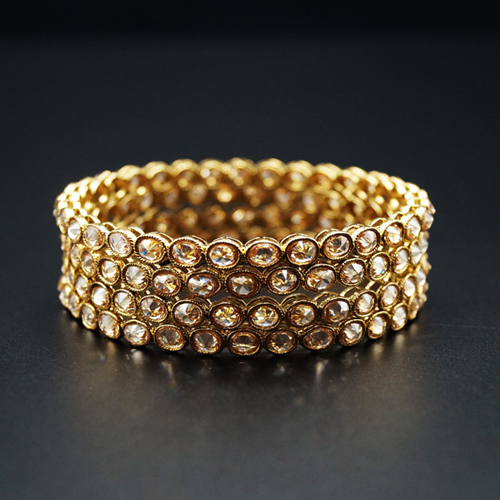 Neela Gold Polki Stone Bangles -Antique Gold