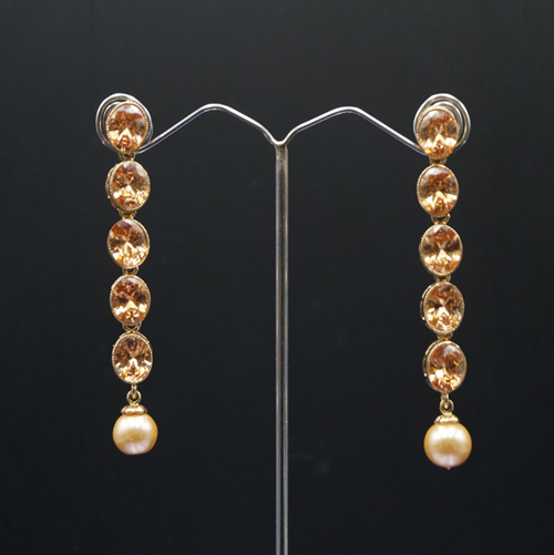 Tari  Gold Polki Stone Earrings - Gold