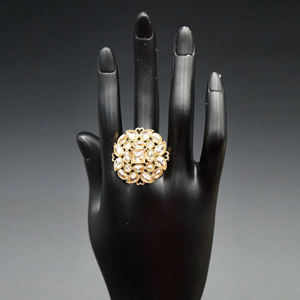 Lais-   Gold Polki Stone Ring - AntiqueGold