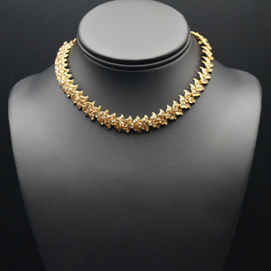 Anie- Gold Diamante Necklace Set - Gold