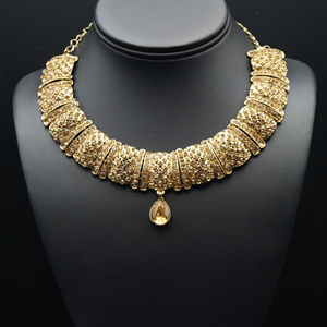 Ehni- Gold Diamante Necklace Set - Gold