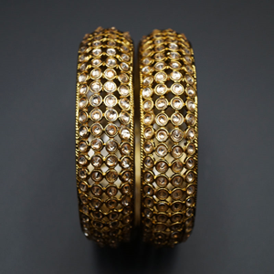 Kyda- Gold Polki Stone Kharas -Antique Gold