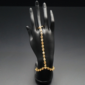 Naaj Gold Polki Stone Hath Panja - Antique Gold