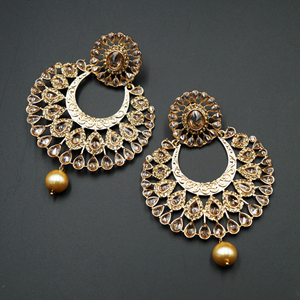 Tama Gold Polki Stone Earrings - Gold