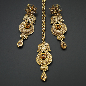 Reyi Gold Diamante Necklace Set - Gold