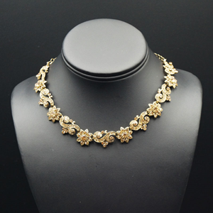 Pana Gold Diamante Necklace Set - Gold