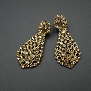 Habi Gold Diamante Necklace Set - Gold
