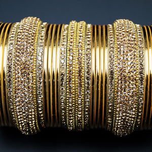 Daina Gold Diamante Bangle Set - Gold