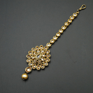 Thea Gold Polki Stone Tikka - Antique Gold