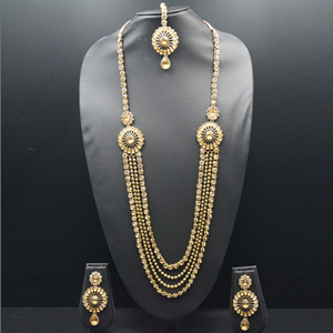 Maitri- Gold Diamante Rani Haar Set - Antique Gold