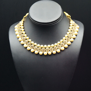 Twisa Gold Diamante Stone Necklace Set - Gold