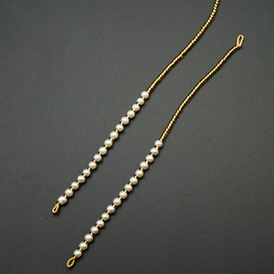 White PearlGold Beads Sahara for Earrings 