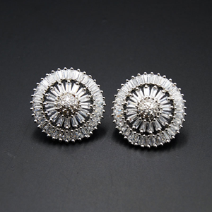 Addi - White Cubic Zirconia Stone Earrings - Silver