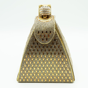 Mia Gold Diamante Clutch Bag - Gold