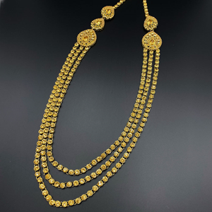 Punj Gold Diamante Side Saree Belt - Gold