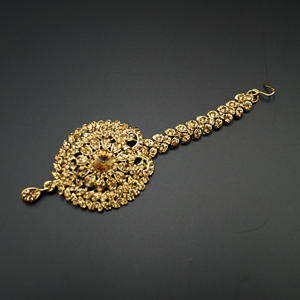 Tai Gold Diamante Stone Tikka - Gold