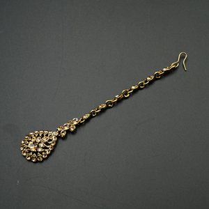 Gae Gold Diamante Stone Tikka - Antique Gold