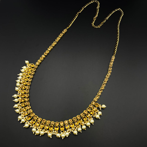 Raia Gold Diamante Saree Belt - Antique Gold