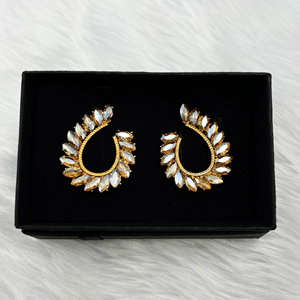 Mox Gold Stone Earrings - Gold
