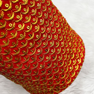Moka Red Potli Bag - Gold