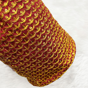 Moka Maroon Potli Bag - Gold