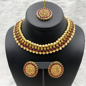 Gini Purple Necklace Set - Antique Gold