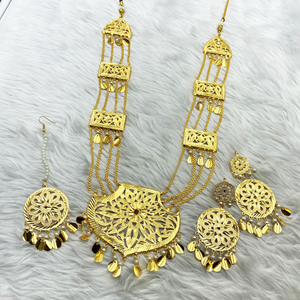 Aei Gold Look Rani haar Necklace Set - Gold