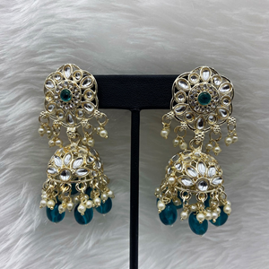 Llisa Peacock Earring Tikka Set - Light Gold