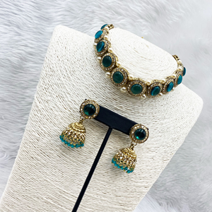 Yami Peacock Choker Necklace Set - Gold