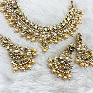 Jesi Kundan Necklace Set - Gold